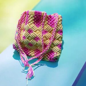 cream macrame office bag
